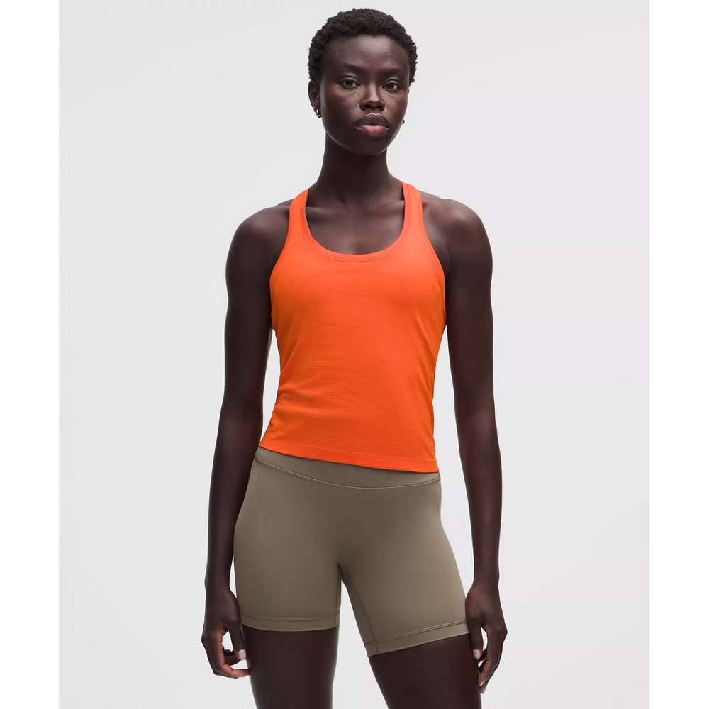 393-Lululemon-Swiftly Tech Racerback Tank Top 2.0 *Waist Length-Orange Punch